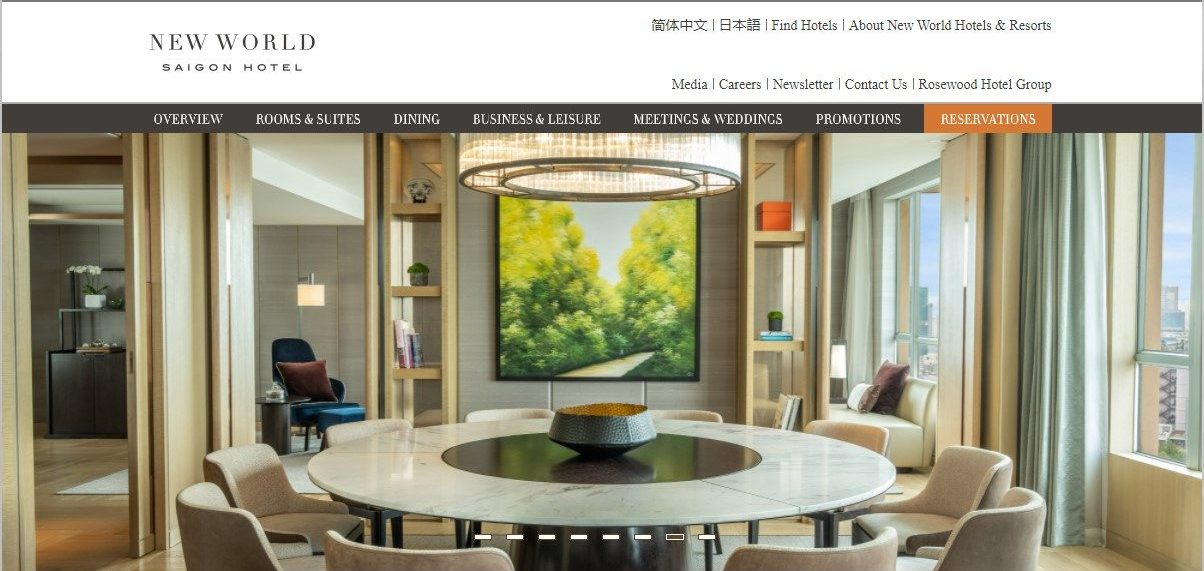 Thiết kế website khách sạn - Tham khảo khách sạn New World