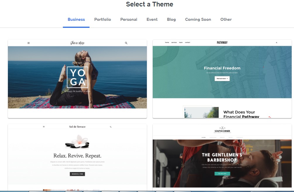 Weebly select theme